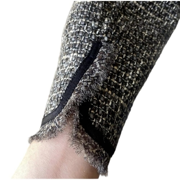 Bergdorf Goodman Grey Brown Silk Lined Wool Tweed High-end Blazer Size S - Picture 11 of 16